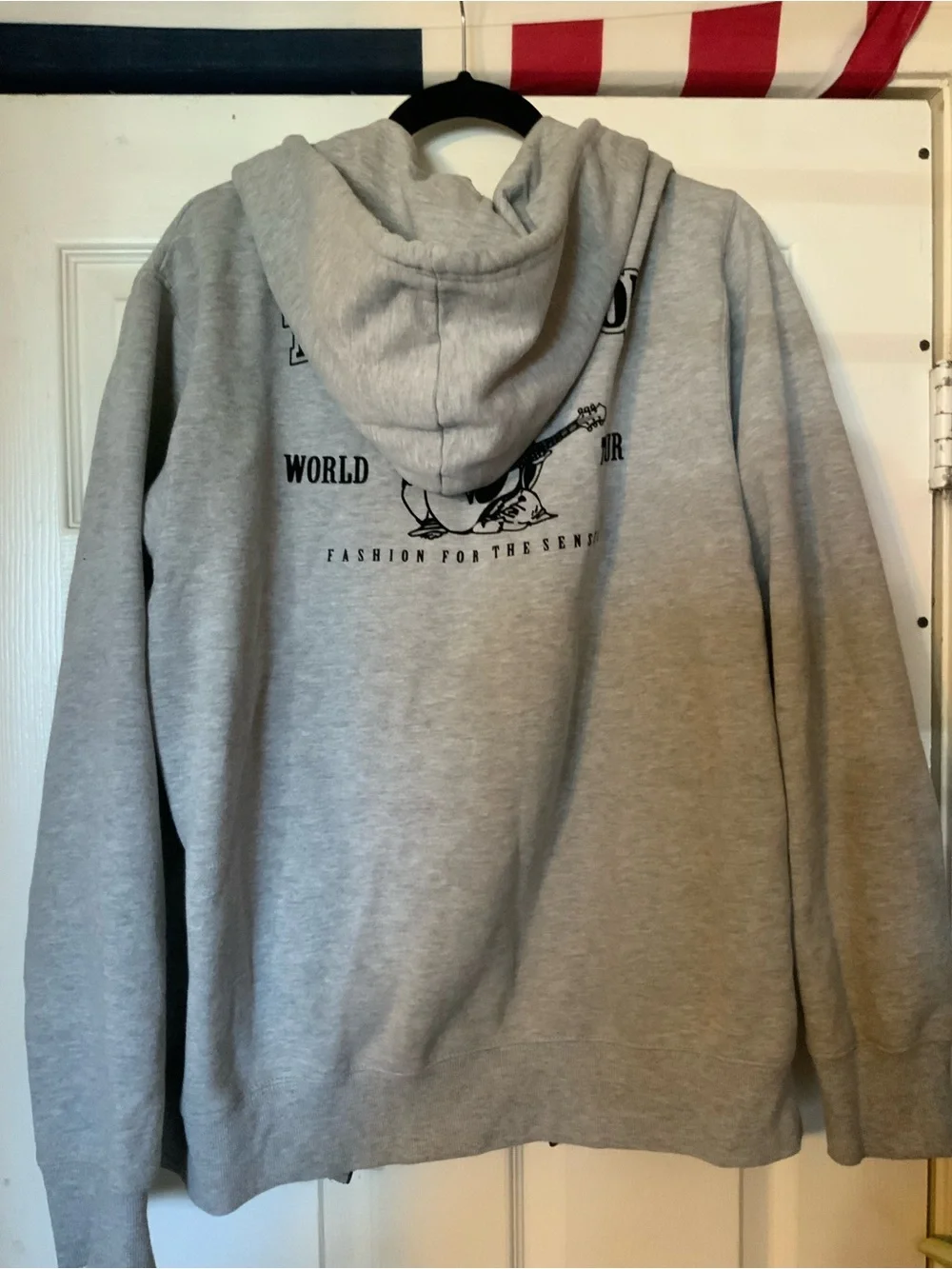 True Religion Gray Hooded Sweatshirt with Label